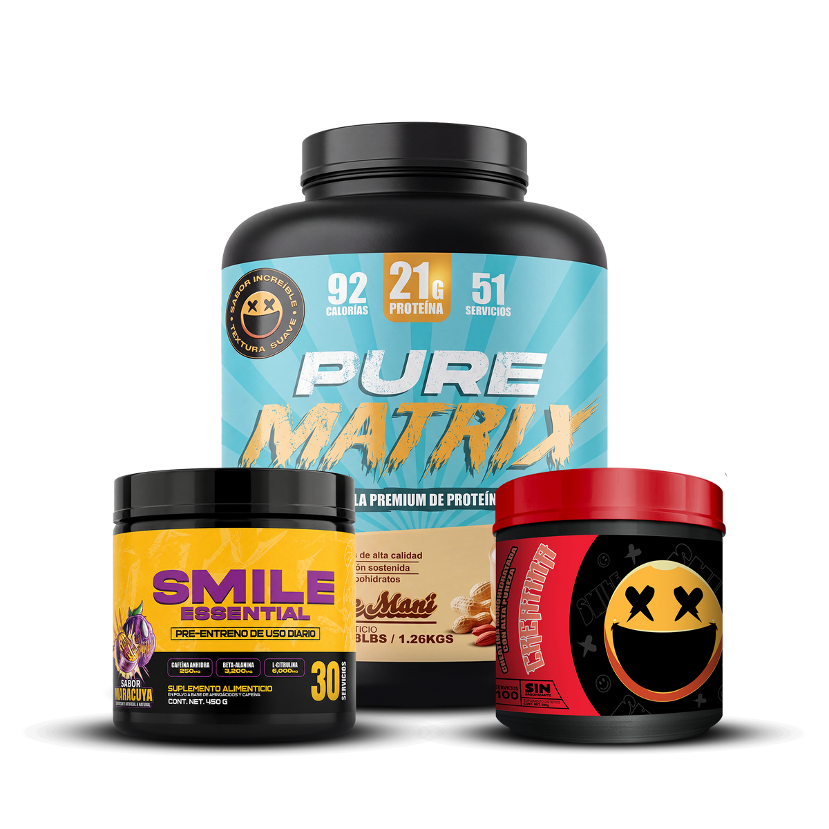 PURE MATRIX 2.78lbs / CREATINA 100s / SMILE ESSENTIAL