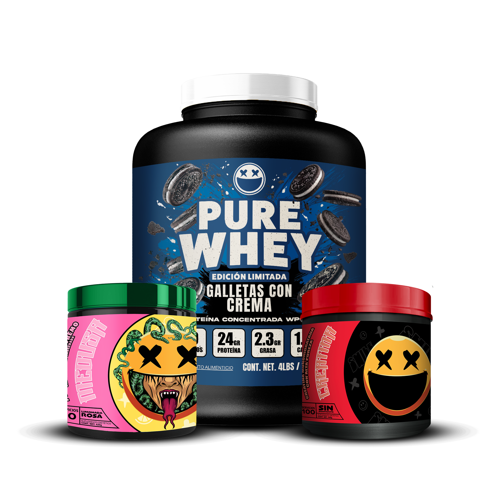 PURE WHEY 4LBS / CREATINA 100S / MEDUSA