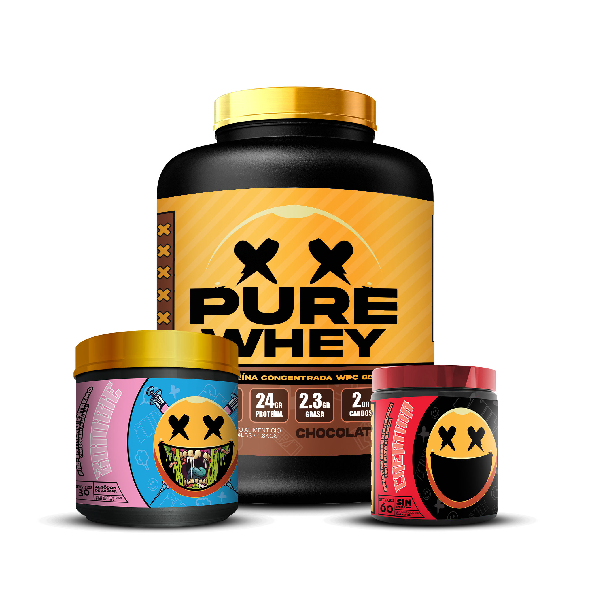 PURE WHEY 4lbs / CREATINA 60s / ZOMBIE
