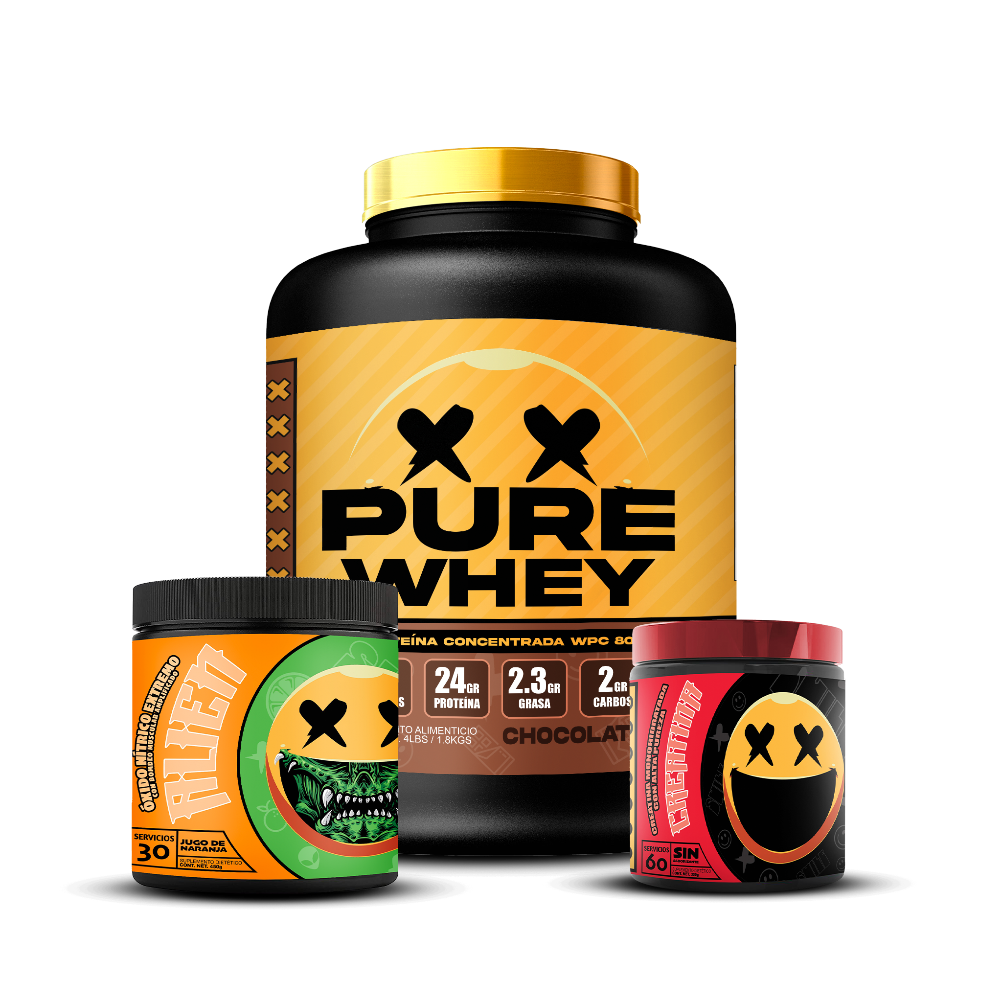 PURE WHEY 4lbs / CREATINA 60s / ALIEN