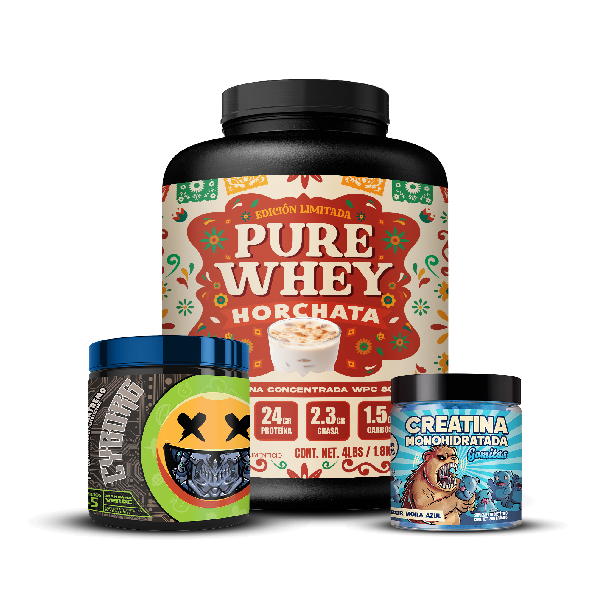 PURE WHEY 4lbs / CREATINA GOMITAS / CYBORG 25s