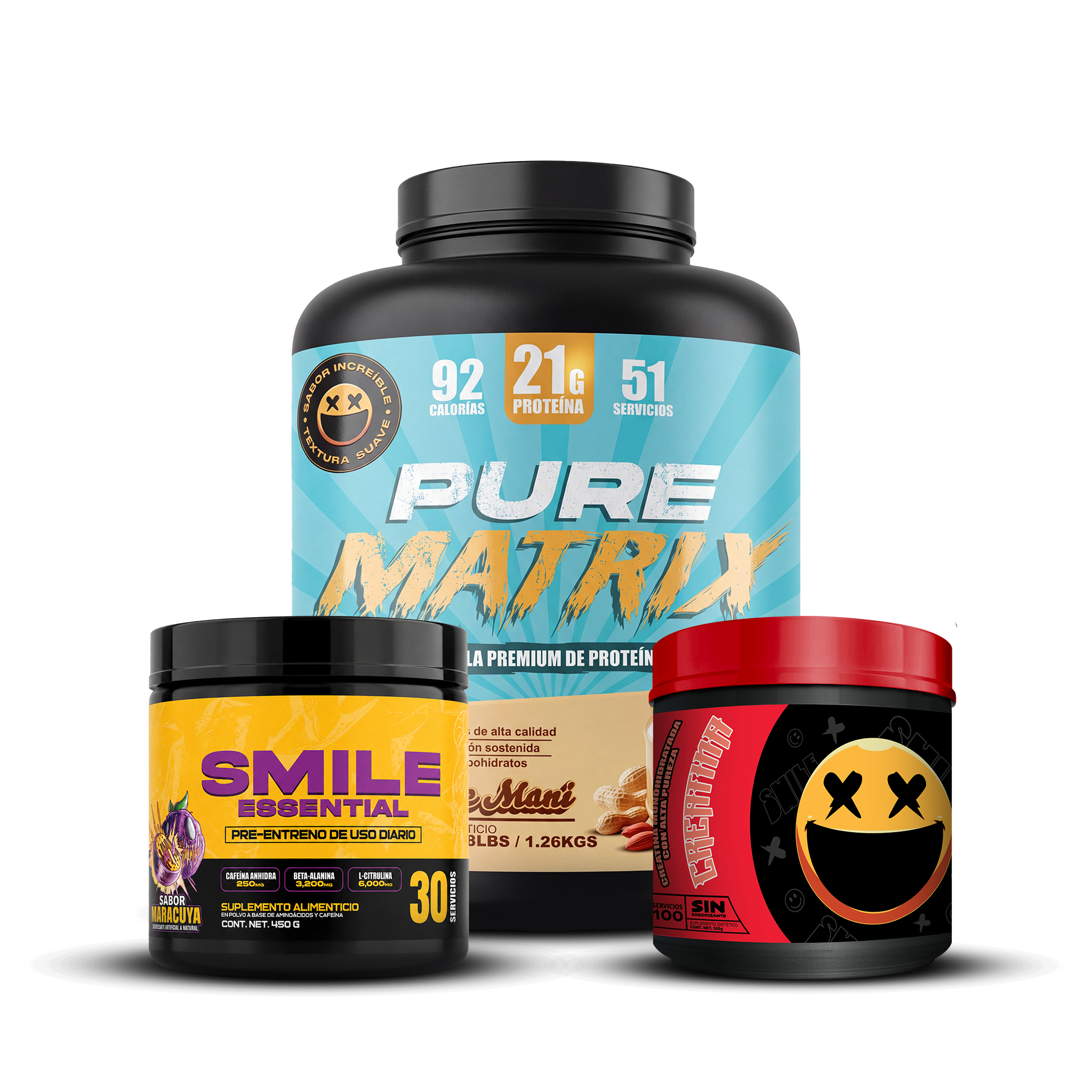 PURE MATRIX 2.78lbs / CREATINA 100s / SMILE ESSENTIAL