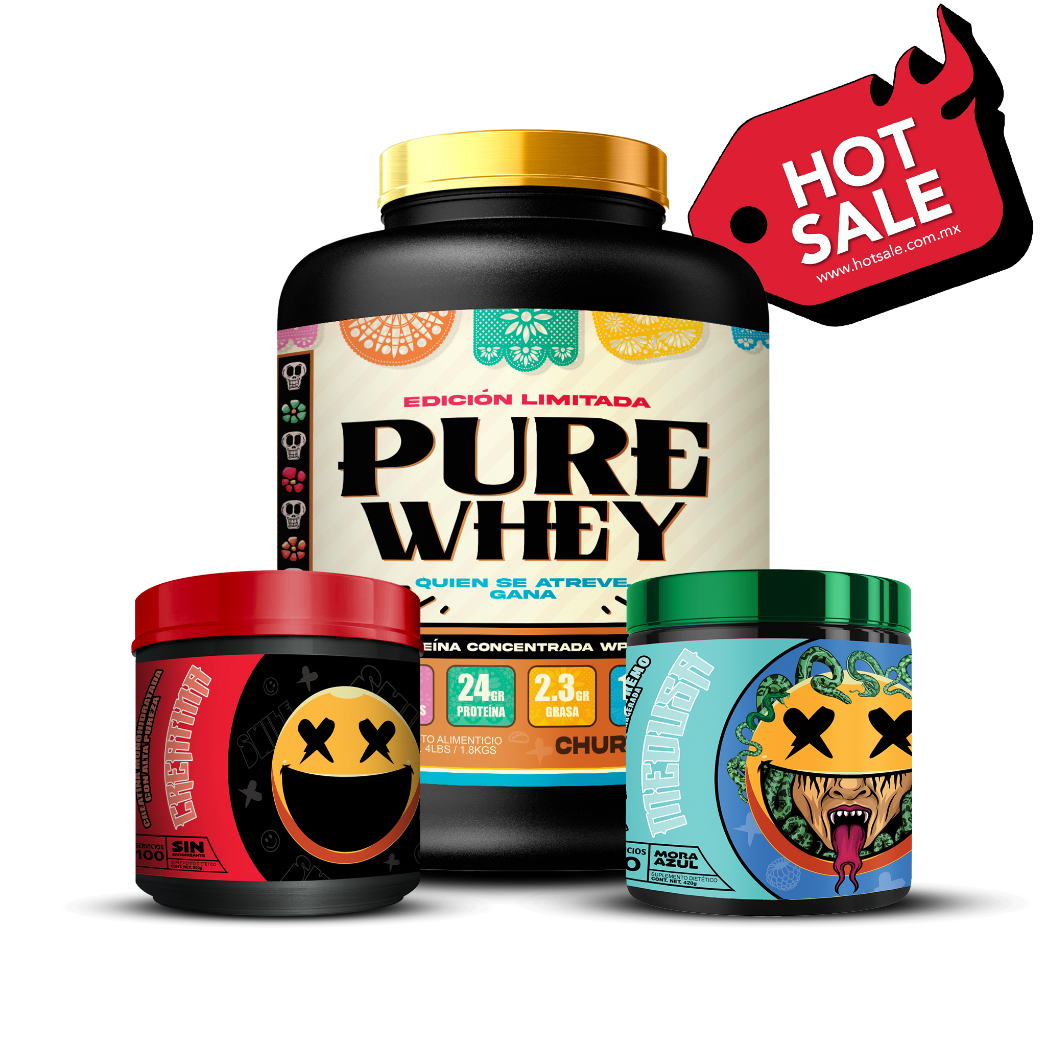 PURE WHEY 4LBS / CREATINA 100S / MEDUSA