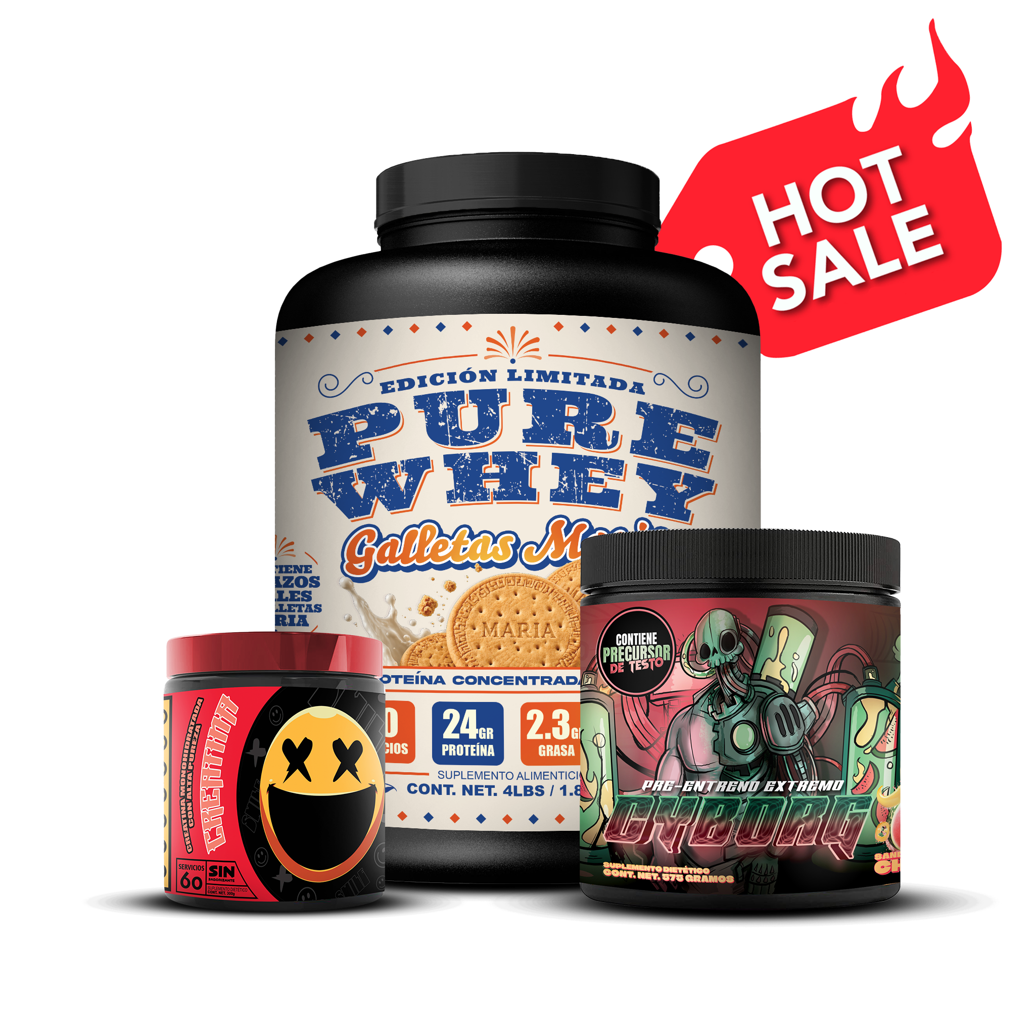 PURE WHEY 4lbs / CYBORG / CREATINA 60s