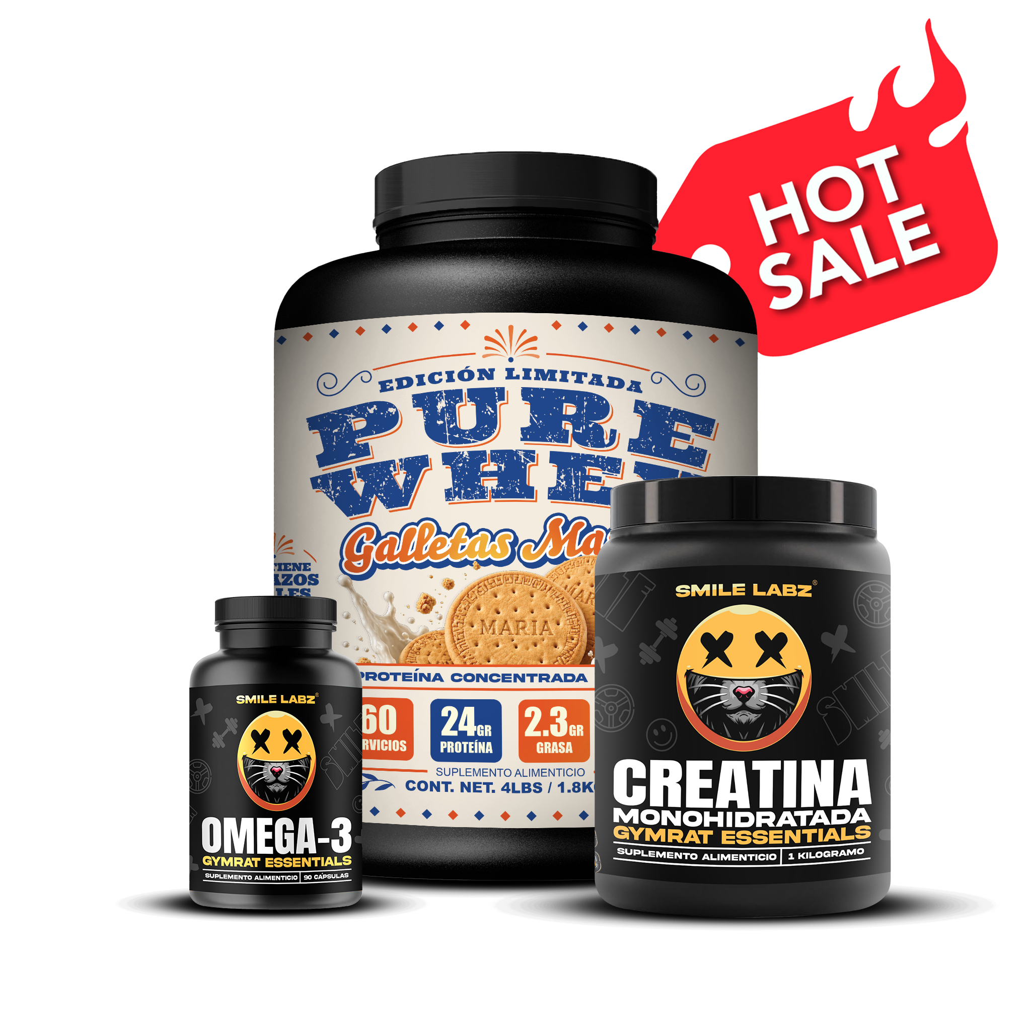 PURE WHEY 4lbs / CREATINA 1kg / OMEGA-3 90