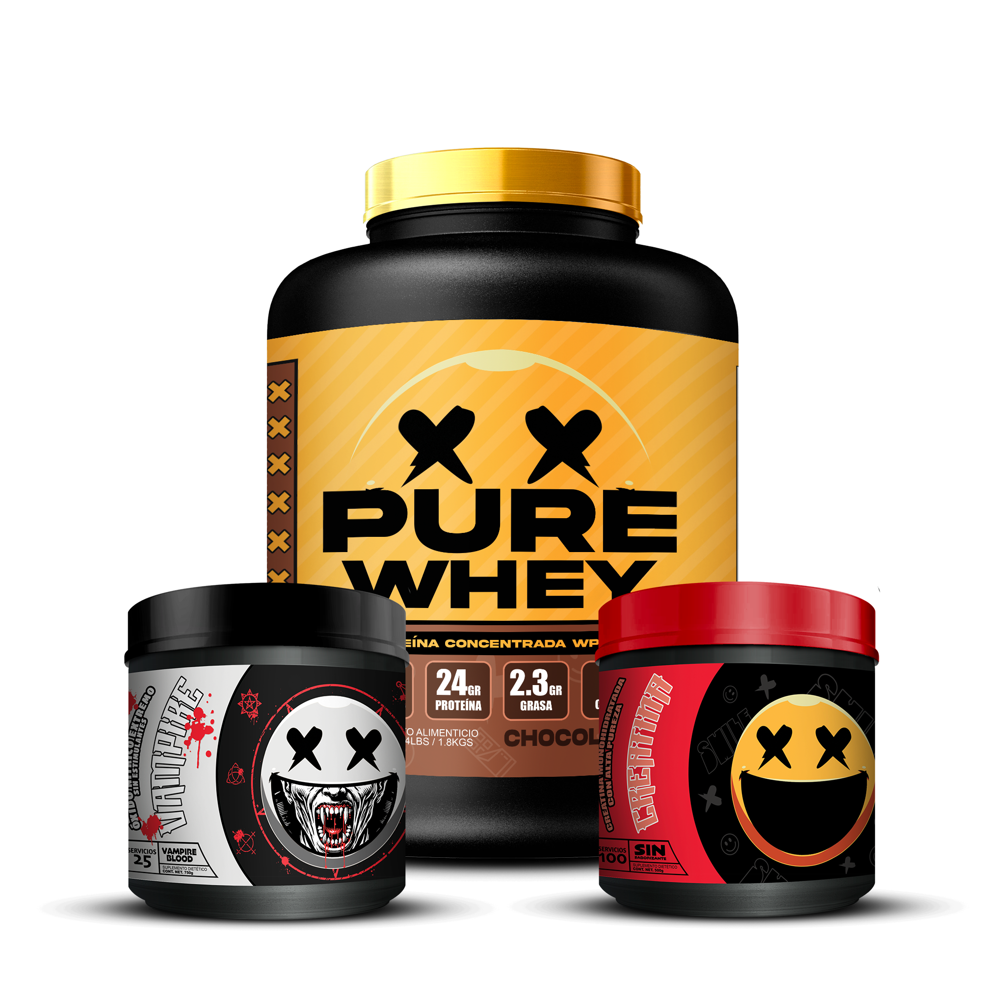 PURE WHEY 4lbs / CREATINA 100s / VAMPIRE