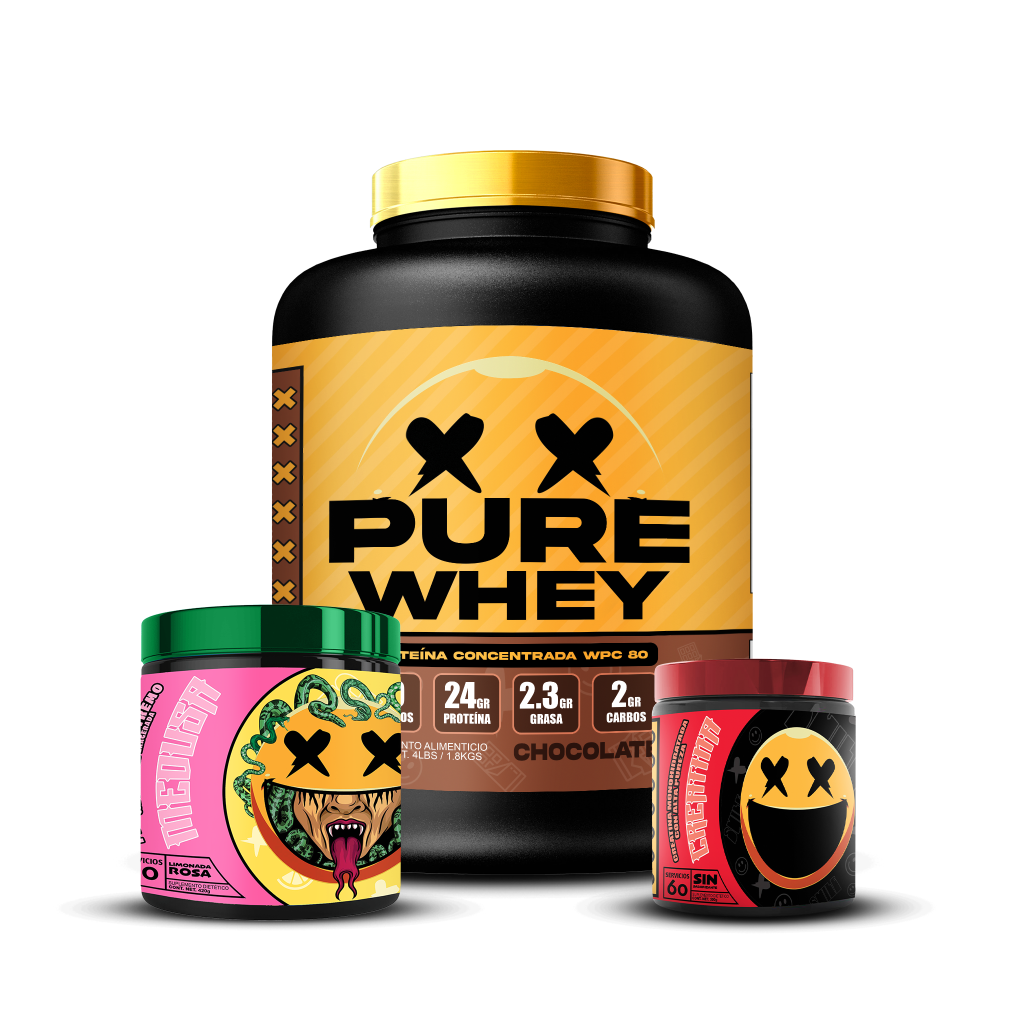 PURE WHEY 4lbs / CREATINA 60s / MEDUSA