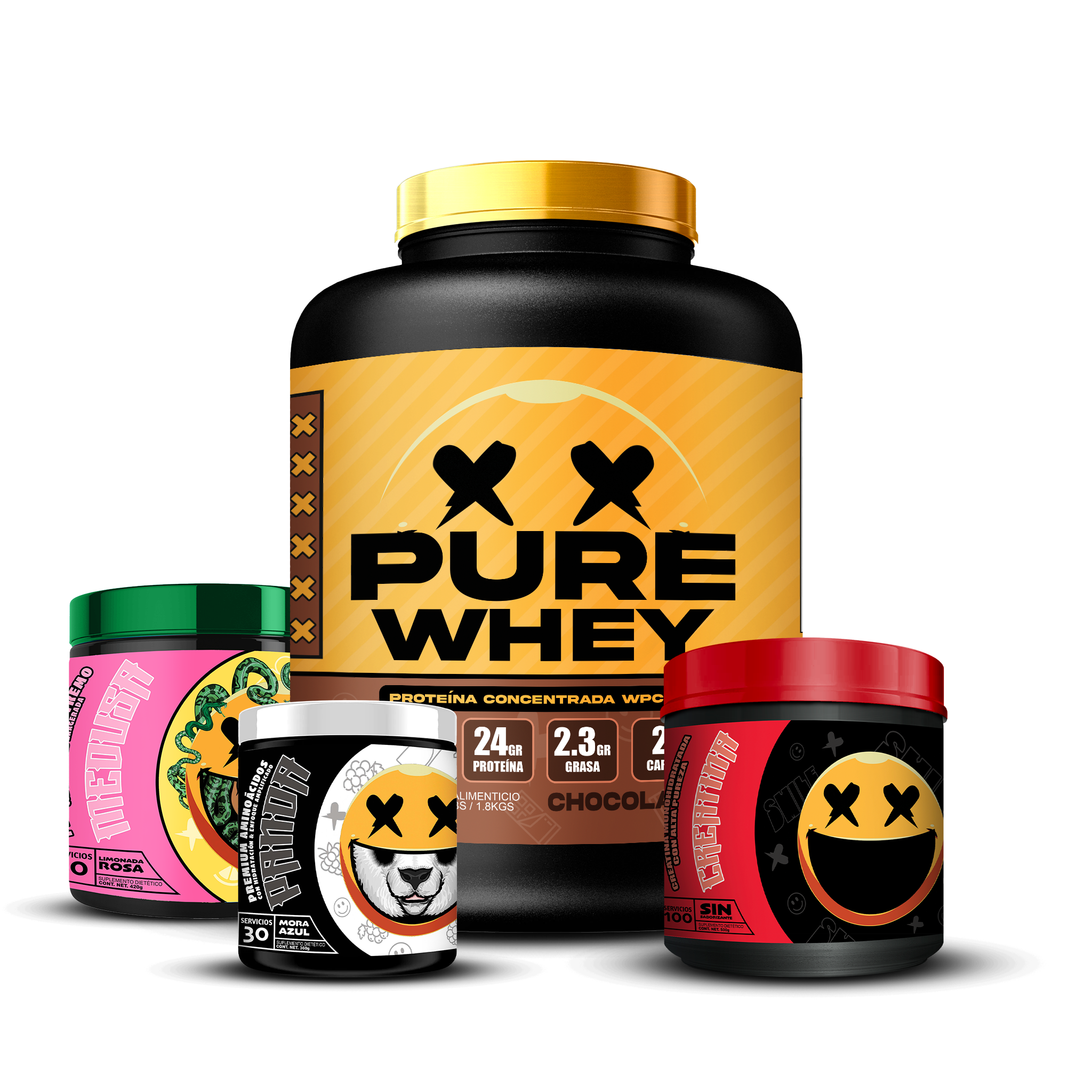 PURE WHEY 4Lbs / CREATINA 100s / PANDA 30s / MEDUSA 30s