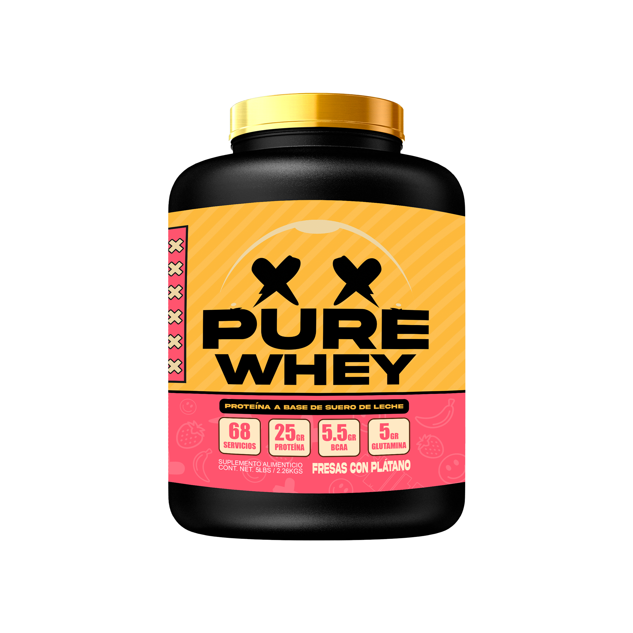 PURE WHEY 5lbs // Fresas con Plátano