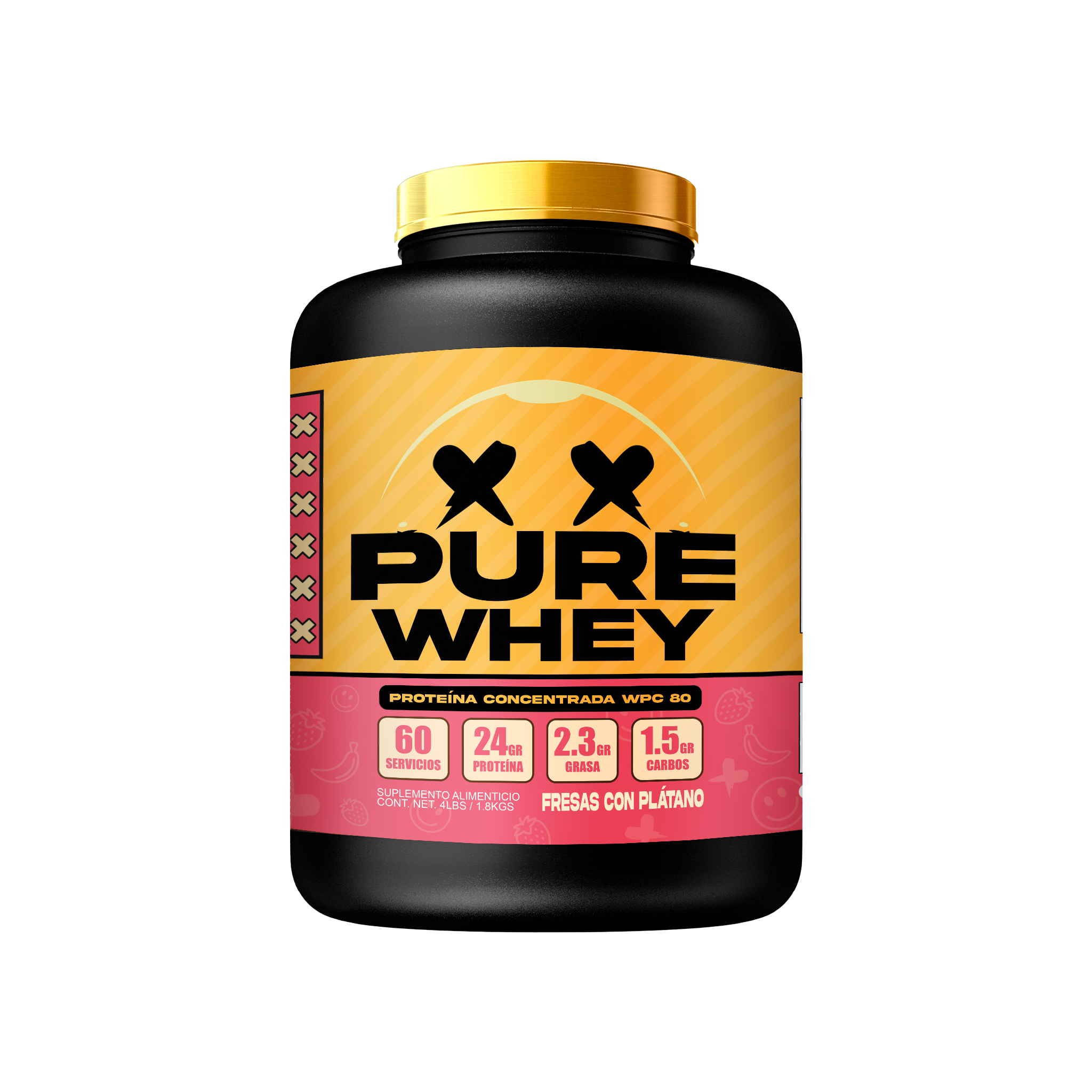 PURE WHEY 4lbs // Fresas con Plátano