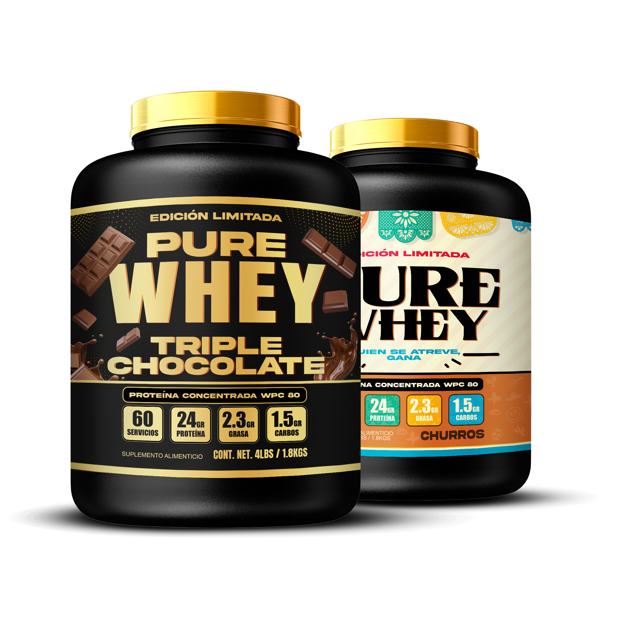 DOS PURE WHEY 4lbs // Triple Chocolate & Churros